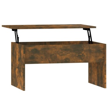 vidaXL Τραπεζάκι Σαλονιού Καπνιστή Δρυς 80x50,5x41,5cm Επεξεργ. Ξύλο 1 τεμ.