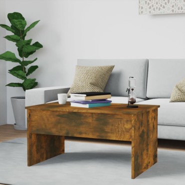 vidaXL Τραπεζάκι Σαλονιού Καπνιστή Δρυς 80x50,5x41,5cm Επεξεργ. Ξύλο 1 τεμ.