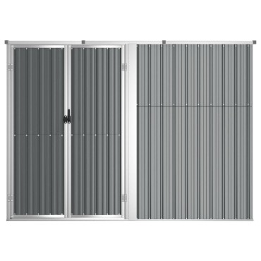 vidaXL Αποθήκη Εργαλείων Κήπου Γκρι 225 x 89 x 161 εκ. Γαλβαν. Ατσάλι