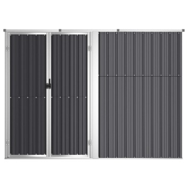 vidaXL Αποθήκη Εργαλείων Κήπου Ανθρακί 225x89x161 εκ. Γαλβαν. Ατσάλι
