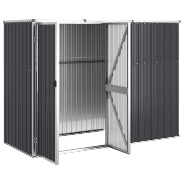 vidaXL Αποθήκη Εργαλείων Κήπου Ανθρακί 225x89x161 εκ. Γαλβαν. Ατσάλι