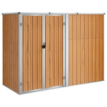 vidaXL Αποθήκη Εργαλείων Κήπου Καφέ 225x89x161 εκ. Γαλβαν. Ατσάλι