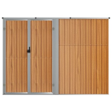 vidaXL Αποθήκη Εργαλείων Κήπου Καφέ 225x89x161 εκ. Γαλβαν. Ατσάλι