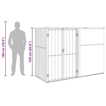 vidaXL Αποθήκη Εργαλείων Κήπου Καφέ 225x89x161 εκ. Γαλβαν. Ατσάλι