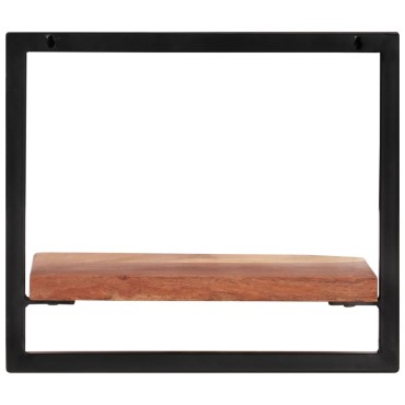 vidaXL Ράφια Τοίχου 2 τεμ. 40x24x35cm Μασίφ Ξύλο Ακακίας & Ατσάλι