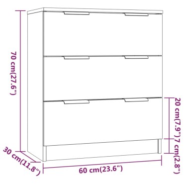 vidaXL Συρταριέρα Sonoma Δρυς 60x30x70cm από Επεξεργασμένο Ξύλο 1 τεμ.