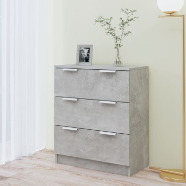 vidaXL Συρταριέρα Γκρι Σκυροδέματος 60x30x70cm Επεξεργασμένο Ξύλο 1 τεμ.