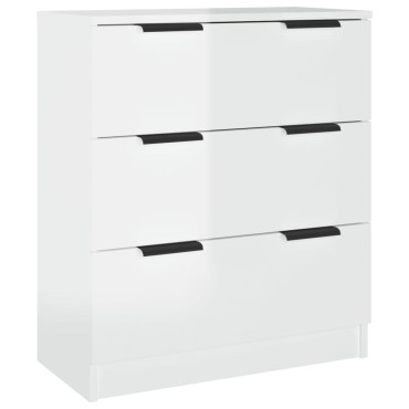 vidaXL Συρταριέρα Γυαλιστερό Λευκό 60x30 x70cm Επεξεργασμένο Ξύλο 1 τεμ.