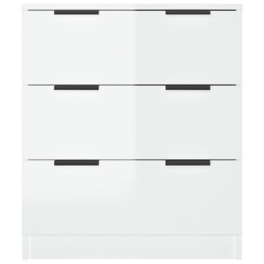 vidaXL Συρταριέρα Γυαλιστερό Λευκό 60x30 x70cm Επεξεργασμένο Ξύλο 1 τεμ.