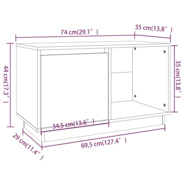 vidaXL Έπιπλο Τηλεόρασης 74x35x44cm από Μασίφ Ξύλο Πεύκου