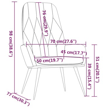 vidaXL Πολυθρόνα Relax Ανοιχτό Γκρι Βελούδινη 70x77x98cm 1 τεμ.