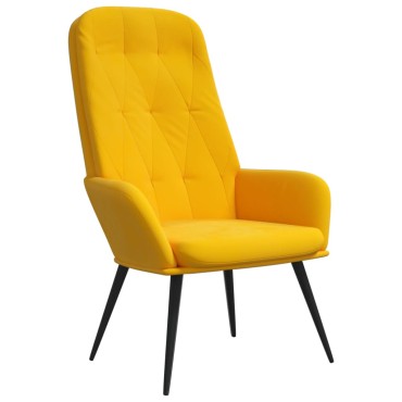 vidaXL Πολυθρόνα Relax Κίτρινο Μουσταρδί Βελούδινη 70x77x98cm 1 τεμ.