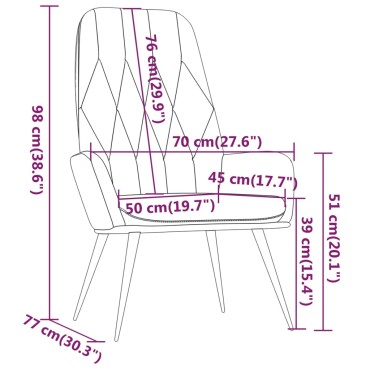 vidaXL Πολυθρόνα Relax Κίτρινο Μουσταρδί Βελούδινη 70x77x98cm 1 τεμ.