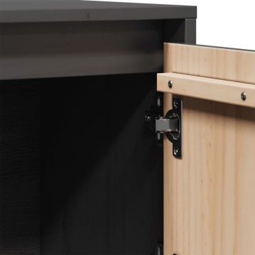vidaXL Ντουλάπι Ψηλό Γκρι 74x35x117cm από Μασίφ Ξύλο Πεύκου 1 τεμ.