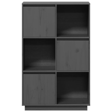vidaXL Ντουλάπι Ψηλό Γκρι 74x35x117cm από Μασίφ Ξύλο Πεύκου 1 τεμ.