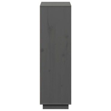 vidaXL Ντουλάπι Ψηλό Γκρι 74x35x117cm από Μασίφ Ξύλο Πεύκου 1 τεμ.