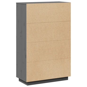 vidaXL Ντουλάπι Ψηλό Γκρι 74x35x117cm από Μασίφ Ξύλο Πεύκου 1 τεμ.