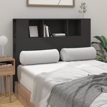 vidaXL Κεφαλάρι Με Αποθηκευτικό Χώρο Μαύρο 120x18,5x102,5cm 1 τεμ.