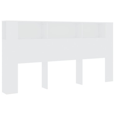 vidaXL Κεφαλάρι Με Αποθηκευτικό Χώρο Λευκό 200x18,5x104,5cm 1 τεμ.