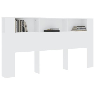 vidaXL Κεφαλάρι Με Αποθηκευτικό Χώρο Λευκό 200x18,5x104,5cm 1 τεμ.