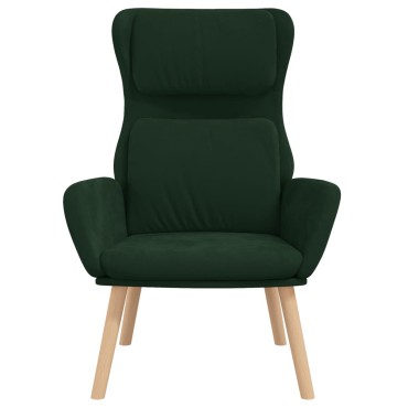 vidaXL Πολυθρόνα Relax Σκούρο Πράσινο Βελούδινη 70x77x98cm 1 τεμ.