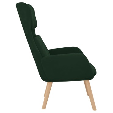 vidaXL Πολυθρόνα Relax Σκούρο Πράσινο Βελούδινη 70x77x98cm 1 τεμ.