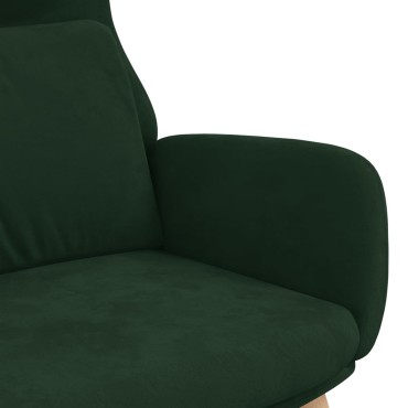 vidaXL Πολυθρόνα Relax Σκούρο Πράσινο Βελούδινη 70x77x98cm 1 τεμ.