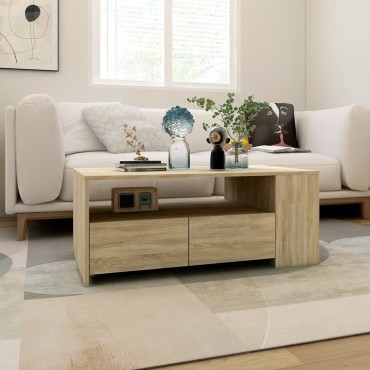 vidaXL Τραπεζάκι Σαλονιού Sonoma Δρυς 102x55x42cm Επεξεργασμένο Ξύλο 1 τεμ.