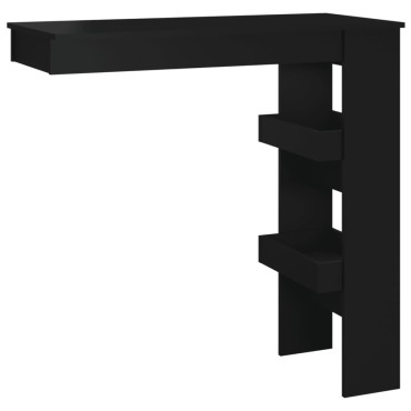vidaXL Τραπέζι Μπαρ Τοίχου Μαύρο 102x45x103,5cm από Επεξεργ. Ξύλο 1 τεμ.