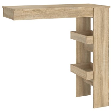 vidaXL Τραπέζι Μπαρ Τοίχου Sonoma Δρυς 102x45x103,5cm Επεξεργ. Ξύλο 1 τεμ.