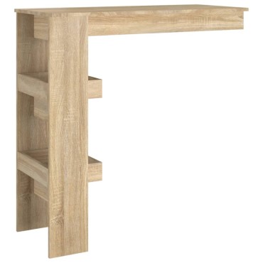 vidaXL Τραπέζι Μπαρ Τοίχου Sonoma Δρυς 102x45x103,5cm Επεξεργ. Ξύλο 1 τεμ.