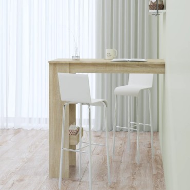 vidaXL Τραπέζι Μπαρ Τοίχου Sonoma Δρυς 102x45x103,5cm Επεξεργ. Ξύλο 1 τεμ.