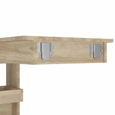 vidaXL Τραπέζι Μπαρ Τοίχου Sonoma Δρυς 102x45x103,5cm Επεξεργ. Ξύλο 1 τεμ.