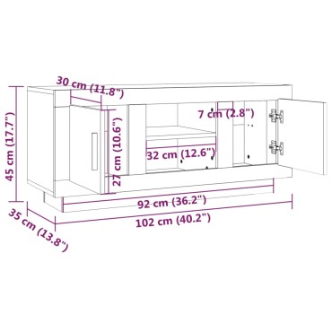 vidaXL Έπιπλο Τηλεόρασης Sonoma Δρυς 102x35x45cm Επεξεργ. Ξύλο
