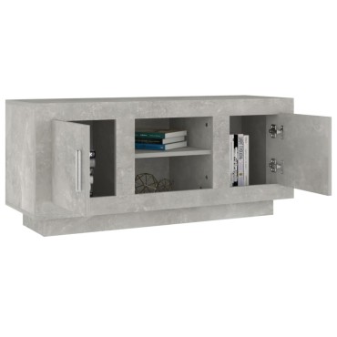 vidaXL Έπιπλο Τηλεόρασης Γκρι Σκυροδέματος 102x35x45cm Επεξεργ. Ξύλο