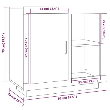 vidaXL Μπουφές Λευκός 80x40x75cm 1 τεμ.