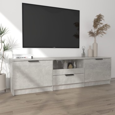 vidaXL Έπιπλο Τηλεόρασης Γκρι Σκυροδέματος 140x35x40cm Επεξεργ. Ξύλο