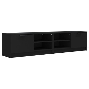 vidaXL Έπιπλα Τηλεόρασης 2 τεμ. Μαύρα 80x35x36,5cm Επεξεργ. Ξύλο