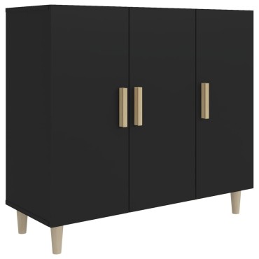 vidaXL Ντουλάπι Μαύρο 90x34x80cm από Επεξεργασμένο Ξύλο 1 τεμ.