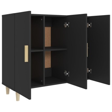 vidaXL Ντουλάπι Μαύρο 90x34x80cm από Επεξεργασμένο Ξύλο 1 τεμ.