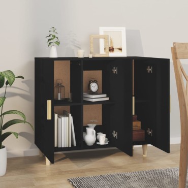 vidaXL Ντουλάπι Μαύρο 90x34x80cm από Επεξεργασμένο Ξύλο 1 τεμ.