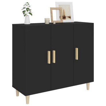 vidaXL Ντουλάπι Μαύρο 90x34x80cm από Επεξεργασμένο Ξύλο 1 τεμ.