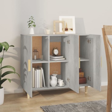 vidaXL Ντουλάπι Γκρι Σκυροδέματος 90x34x80cm Επεξεργασμένο Ξύλο 1 τεμ.