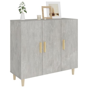 vidaXL Ντουλάπι Γκρι Σκυροδέματος 90x34x80cm Επεξεργασμένο Ξύλο 1 τεμ.