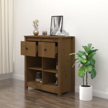vidaXL Ντουλάπι Καφέ Μελί 70x35x80cm από Μασίφ Ξύλο Πεύκου 1 τεμ.