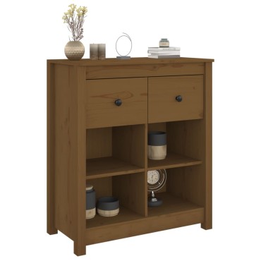 vidaXL Ντουλάπι Καφέ Μελί 70x35x80cm από Μασίφ Ξύλο Πεύκου 1 τεμ.