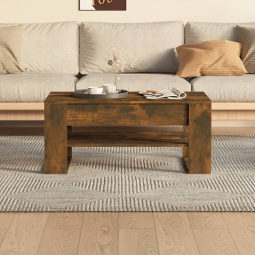 vidaXL Τραπεζάκι Σαλονιού Καπνιστή Δρυς 102x55x45cm Επεξεργ. Ξύλο 1 τεμ.
