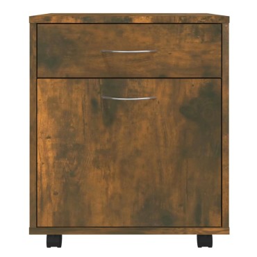vidaXL Ντουλάπι Με Ροδάκια Καπνιστή Δρυς 45x38x54cm Επεξεργ. Ξύλο 1 τεμ.