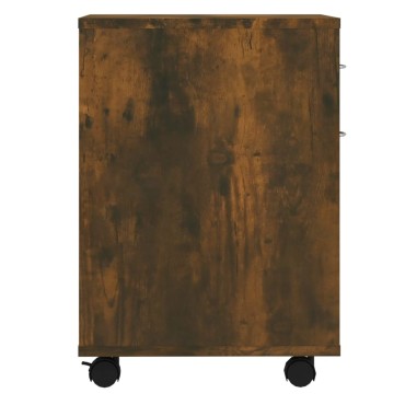 vidaXL Ντουλάπι Με Ροδάκια Καπνιστή Δρυς 45x38x54cm Επεξεργ. Ξύλο 1 τεμ.