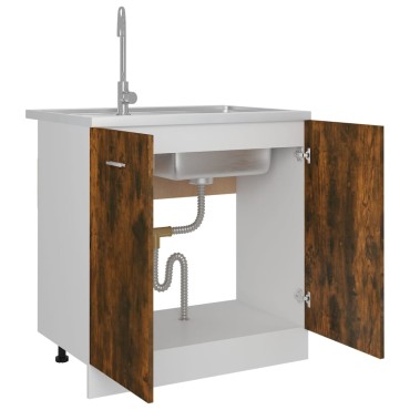 vidaXL Ντουλάπι Lyon Νεροχύτη Καπνιστή Δρυς 80x46x81,5cm 1 τεμ.